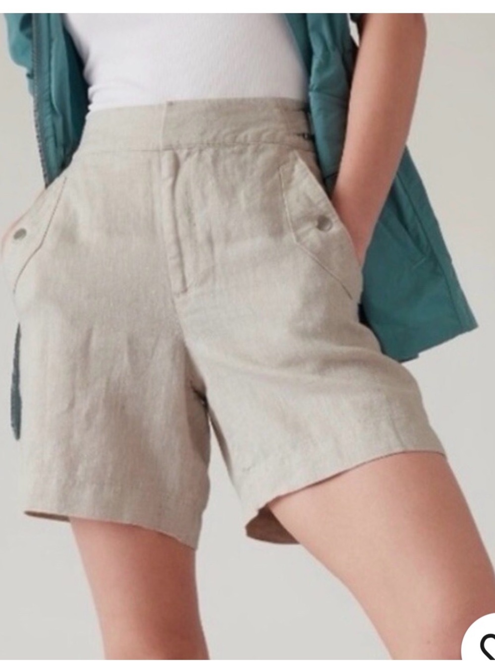 Men's Light Gray Linen-Blend Shorts